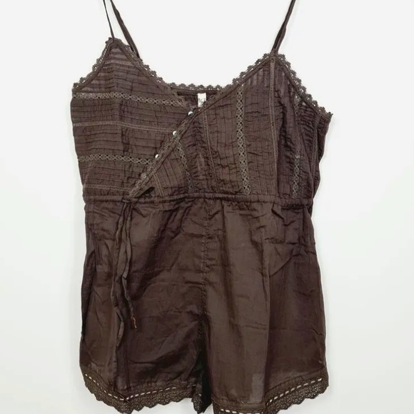 Free People Intimately Nightfall Romper Camisole in Espresso Bean NWOT - Picture 3 of 6